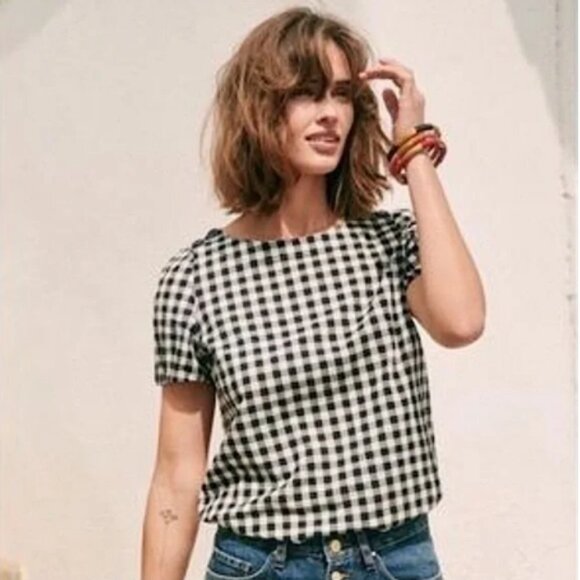 Sezane Tops - Sezane Octavia Blouse in Gingham 38 6